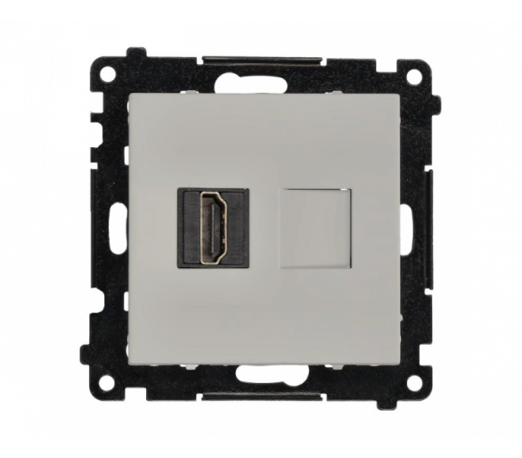 Gniazdo HDMI pojedyncze, moduł, aluminium mat, HDMI 2.1 Simon 55 TGHDMI121.01/143