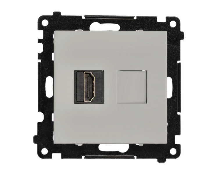 Gniazdo HDMI pojedyncze, moduł, aluminium mat, HDMI 2.1 Simon 55 TGHDMI121.01/143