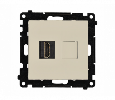 Gniazdo HDMI pojedyncze, moduł, szampański mat, HDMI 2.1 Simon 55 TGHDMI121.01/144