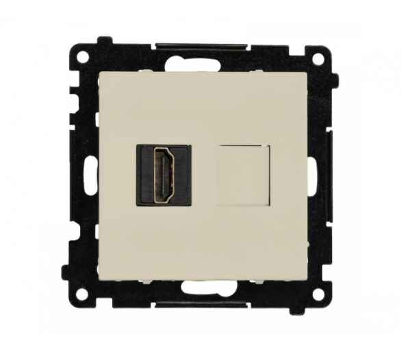 Gniazdo HDMI pojedyncze, moduł, szampański mat, HDMI 2.1 Simon 55 TGHDMI121.01/144