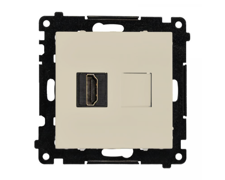 Gniazdo HDMI pojedyncze, moduł, szampański mat, HDMI 2.1 Simon 55 TGHDMI121.01/144
