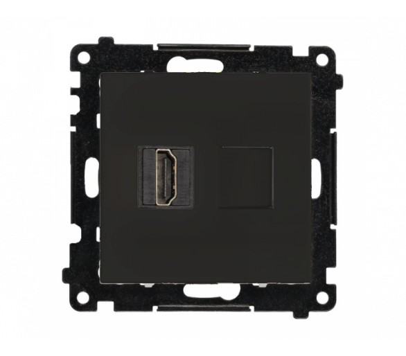 Gniazdo HDMI pojedyncze, moduł, czarny mat, HDMI 2.1 Simon 55 TGHDMI121.01/149