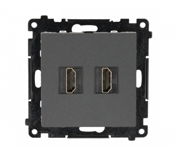Gniazdo HDMI podwójne, moduł, grafitowy mat, HDMI 2.1 Simon 55 TGHDMI221.01/116