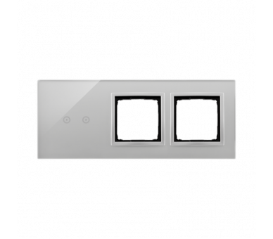 Panel dotykowy 3 moduły 2 pola dotykowe poziome, otwór na osprzęt Simon 54, otwór na osprzęt Simon 54, srebrna mgła DSTR3200/71