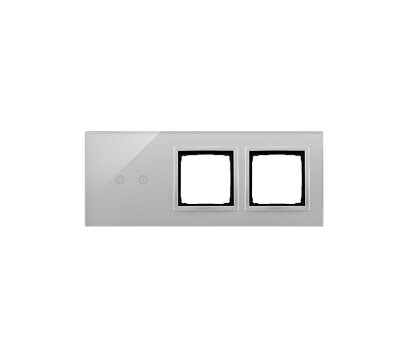 Panel dotykowy 3 moduły 2 pola dotykowe poziome, otwór na osprzęt Simon 54, otwór na osprzęt Simon 54, srebrna mgła DSTR3200/71