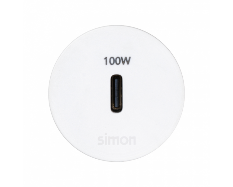 Meblowa ładowarka USB-C 100W pojedyncza, IP20, biały, Wym. montażowe: Ø17mm Simon 400, Flash 30 43240003-030