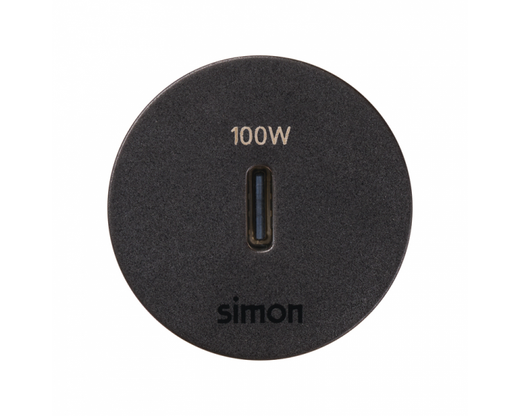 Meblowa ładowarka USB-C 100W pojedyncza, IP20, czarny, Wym. montażowe: Ø17mm Simon 400, Flash 30 43240003-038