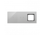 Panel dotykowy 3 moduły 1 pole dotykowe, 2 pola dotykowe poziome, otwór na osprzęt Simon 54, srebrna mgła DSTR3120/71