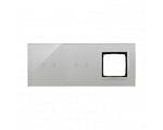 Panel dotykowy 3 moduły 2 pola dotykowe poziome, 2 pola dotykowe poziome, otwór na osprzęt Simon 54, srebrna mgła DSTR3220/71