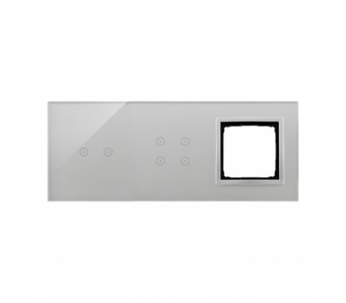 Panel dotykowy 3 moduły 2 pola dotykowe poziome, 4 pola dotykowe, otwór na osprzęt Simon 54, srebrna mgła DSTR3240/71