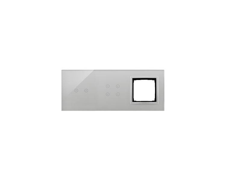 Panel dotykowy 3 moduły 2 pola dotykowe poziome, 4 pola dotykowe, otwór na osprzęt Simon 54, srebrna mgła DSTR3240/71