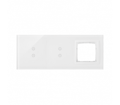 Panel dotykowy 3 moduły 2 pola dotykowe pionowe, 2 pola dotykowe pionowe, otwór na osprzęt Simon 54, biała perła DSTR3330/70