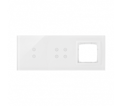 Panel dotykowy 3 moduły 2 pola dotykowe pionowe, 4 pola dotykowe, otwór na osprzęt Simon 54, biała perła DSTR3340/70