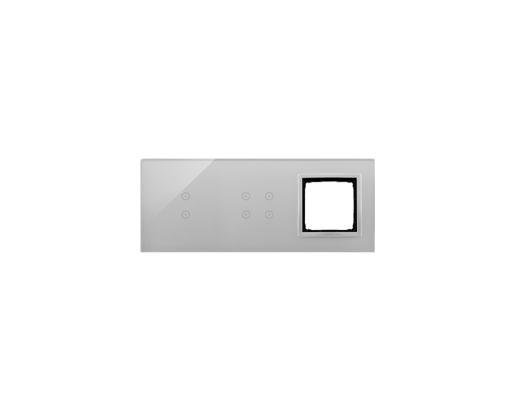 Panel dotykowy 3 moduły 2 pola dotykowe pionowe, 4 pola dotykowe, otwór na osprzęt Simon 54, srebrna mgła DSTR3340/71