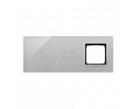 Panel dotykowy 3 moduły 2 pola dotykowe pionowe, 4 pola dotykowe, otwór na osprzęt Simon 54, srebrna mgła DSTR3340/71