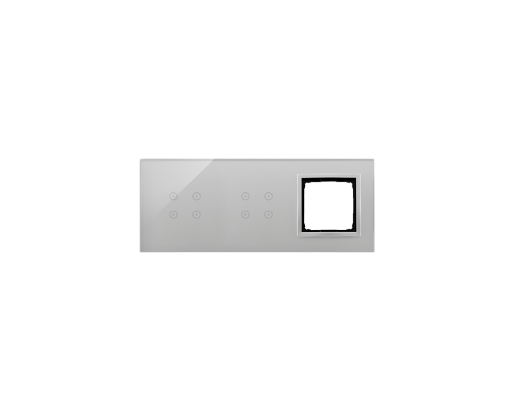 Panel dotykowy 3 moduły 4 pola dotykowe, 4 pola dotykowe, otwór na osprzęt Simon 54, srebrna mgła DSTR3440/71