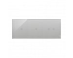 Panel dotykowy 3 moduły 1 pole dotykowe, 1 pole dotykowe, 2 pola dotykowe poziome, srebrna mgła DSTR3112/71