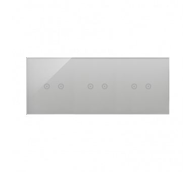 Panel dotykowy 3 moduły 2 pola dotykowe poziome, 2 pola dotykowe poziome, 2 pola dotykowe poziome, srebrna mgła DSTR3222/71