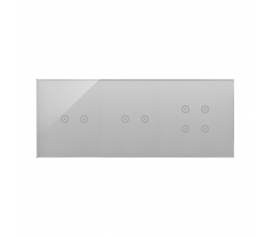 Panel dotykowy 3 moduły 2 pola dotykowe poziome, 2 pola dotykowe poziome, 4 pola dotykowe, srebrna mgła DSTR3224/71