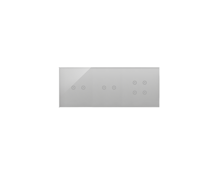 Panel dotykowy 3 moduły 2 pola dotykowe poziome, 2 pola dotykowe poziome, 4 pola dotykowe, srebrna mgła DSTR3224/71