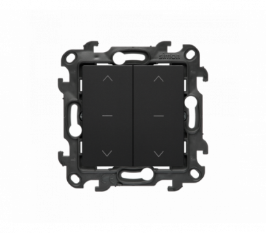 Łącznik roletowy podwójny trójpozycyjny (1-0-2), (moduł), Simon 24, IP20, 10A, czarny mat Simon 24 NZW2.01/49