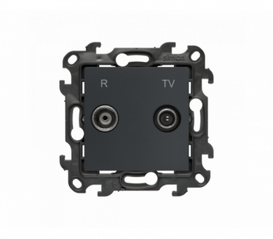 Gniazdo antenowe R-TV końcowe separowane, (moduł), Simon 24, IP20/IP44, grafitowy mat Simon 24 NAK.01/38