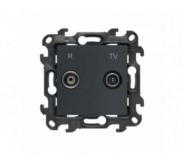Gniazdo antenowe R-TV końcowe separowane, (moduł), Simon 24, IP20/IP44, grafitowy mat Simon 24 NAK.01/38