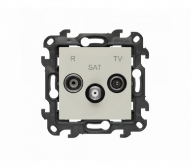 Gniazdo antenowe R-TV-SAT końcowe/zakończeniowe, (moduł), Simon 24, IP20/IP44, kaszmirowy Simon 24 NASK.01/42