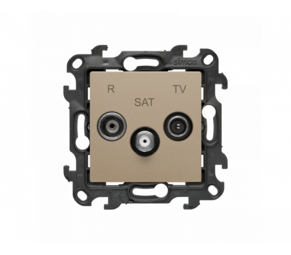 Gniazdo antenowe R-TV-SAT końcowe/zakończeniowe, (moduł), Simon 24, IP20/IP44, szampański mat Simon 24 NASK.01/34