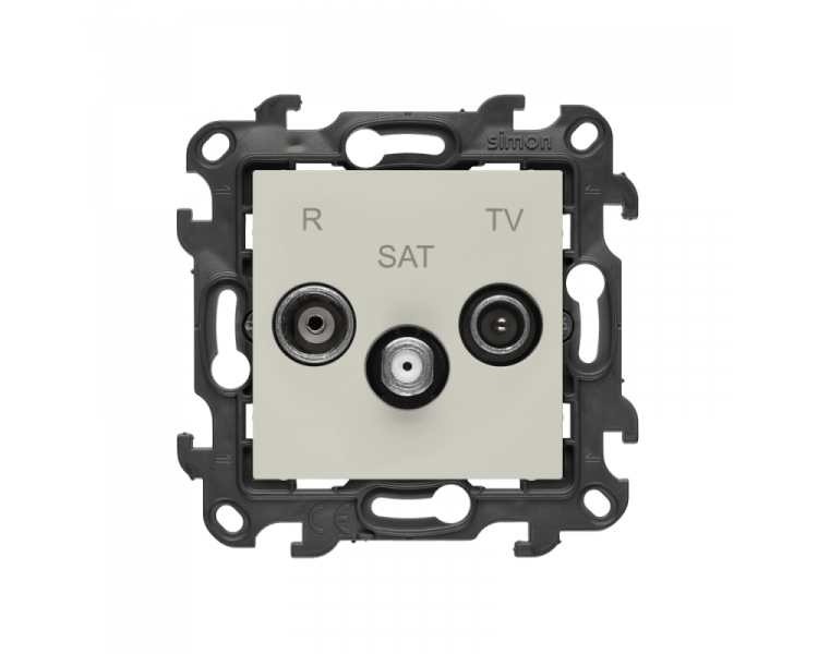 Gniazdo antenowe R-TV-SAT przelotowe, (moduł), Simon 24, IP20/IP44, kaszmirowy Simon 24 NASP.01/42