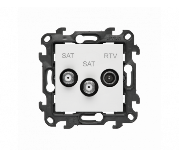 Gniazdo antenowe SAT-SAT-RTV satelitarne podwójne, (moduł), Simon 24, IP20, biały Simon 24 NASK2.01/11