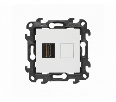 Gniazdo HDMI 2.1 pojedyncze, (moduł), Simon 24, IP20/IP44, biały, HDMI 2.1 Simon 24 NGHDMI121.01/11