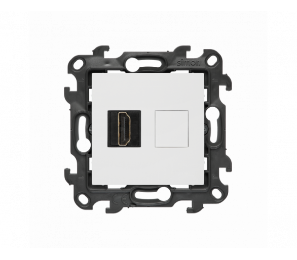 Gniazdo HDMI 2.1 pojedyncze, (moduł), Simon 24, IP20/IP44, biały, HDMI 2.1 Simon 24 NGHDMI121.01/11