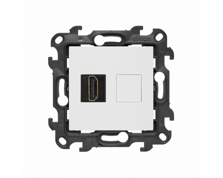 Gniazdo HDMI 2.1 pojedyncze, (moduł), Simon 24, IP20/IP44, biały, HDMI 2.1 Simon 24 NGHDMI121.01/11