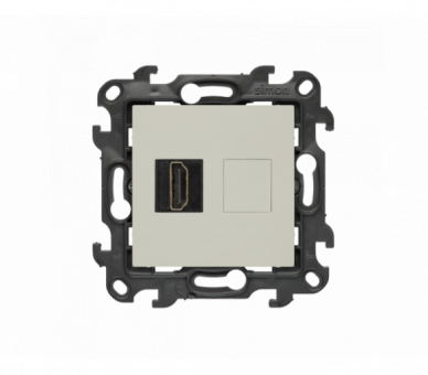 Gniazdo HDMI 2.1 pojedyncze, (moduł), Simon 24, IP20/IP44, kaszmirowy, HDMI 2.1 Simon 24 NGHDMI121.01/42