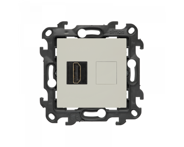 Gniazdo HDMI 2.1 pojedyncze, (moduł), Simon 24, IP20/IP44, kaszmirowy, HDMI 2.1 Simon 24 NGHDMI121.01/42