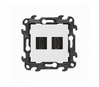 Gniazdo HDMI 2.1 podwójne, (moduł), Simon 24, IP20/IP44, biały, HDMI 2.1 Simon 24 NGHDMI221.01/11