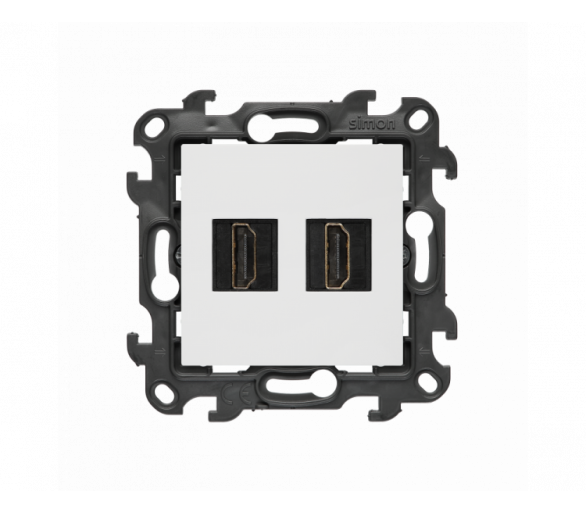 Gniazdo HDMI 2.1 podwójne, (moduł), Simon 24, IP20/IP44, biały, HDMI 2.1 Simon 24 NGHDMI221.01/11