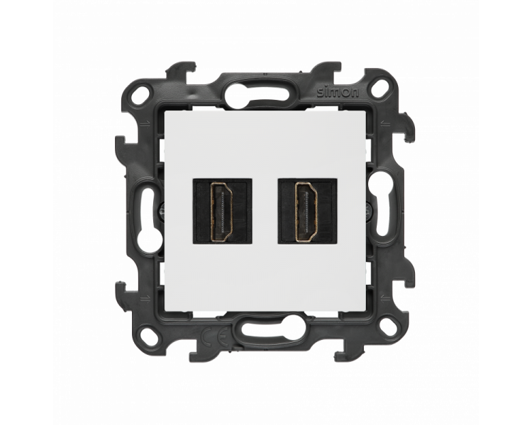 Gniazdo HDMI 2.1 podwójne, (moduł), Simon 24, IP20/IP44, biały, HDMI 2.1 Simon 24 NGHDMI221.01/11