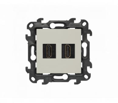 Gniazdo HDMI 2.1 podwójne, (moduł), Simon 24, IP20/IP44, kaszmirowy, HDMI 2.1 Simon 24 NGHDMI221.01/42