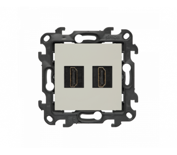 Gniazdo HDMI 2.1 podwójne, (moduł), Simon 24, IP20/IP44, kaszmirowy, HDMI 2.1 Simon 24 NGHDMI221.01/42