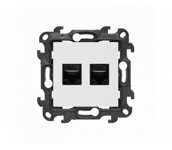 Gniazdo komputerowe podwójne RJ45 kategoria 5e, (moduł), Simon 24, IP20/IP44, biały Simon 24 N52.01/11