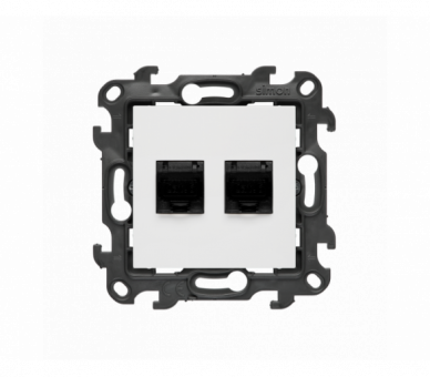 Gniazdo komputerowe podwójne RJ45 kategoria 6, (moduł), Simon 24, IP20, biały Simon 24 N62.01/11