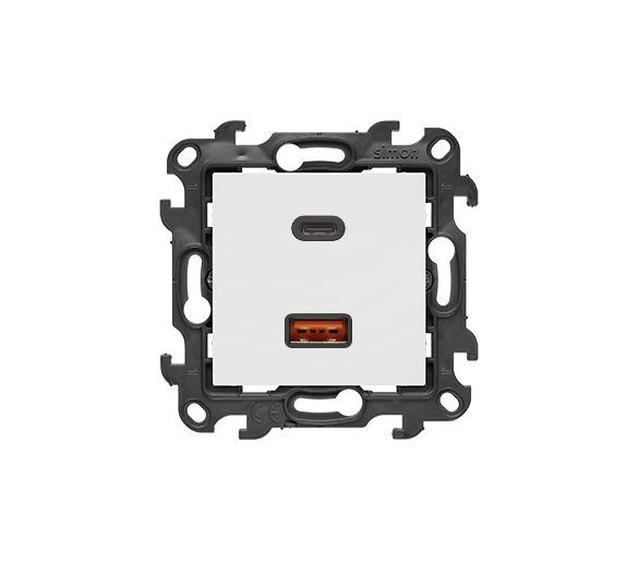 Ładowarka USB podwójna, (moduł), Simon 24, IP20, biały, 30W Simon 24 NEC2CAQ.01/11