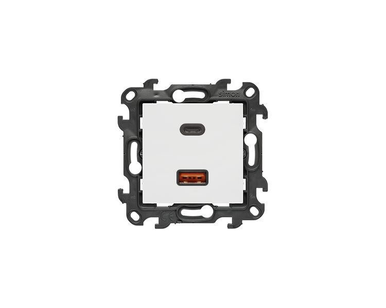 Ładowarka USB podwójna, (moduł), Simon 24, IP20, biały, 30W Simon 24 NEC2CAQ.01/11