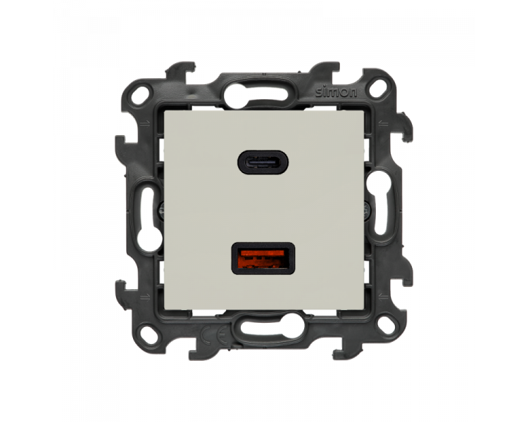 Ładowarka USB podwójna, (moduł), Simon 24, IP20, kaszmirowy, 30W Simon 24 NEC2CAQ.01/42