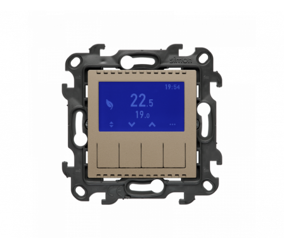 Termostat programowalny z wyświetlaczem [Wi-Fi], (moduł), Simon 24, 16 A 3600 W AC1 , 2A 450VA AC3, IP20, 16A, szampański mat Simon 24 NETD1A.01/34