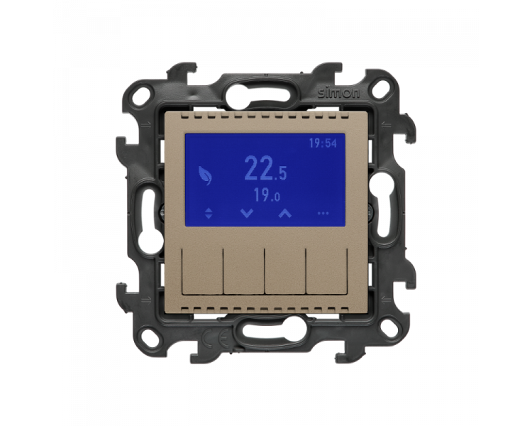 Termostat programowalny z wyświetlaczem [Wi-Fi], (moduł), Simon 24, 16 A 3600 W AC1 , 2A 450VA AC3, IP20, 16A, szampański mat Simon 24 NETD1A.01/34
