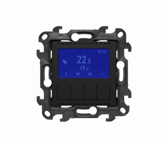 Termostat programowalny z wyświetlaczem [Wi-Fi], (moduł), Simon 24, 16 A 3600 W AC1 , 2A 450VA AC3, IP20, 16A, czarny mat Simon 24 NETD1A.01/49