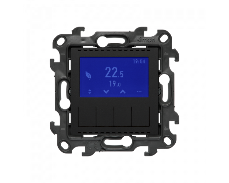 Termostat programowalny z wyświetlaczem [Wi-Fi], (moduł), Simon 24, 16 A 3600 W AC1 , 2A 450VA AC3, IP20, 16A, czarny mat Simon 24 NETD1A.01/49